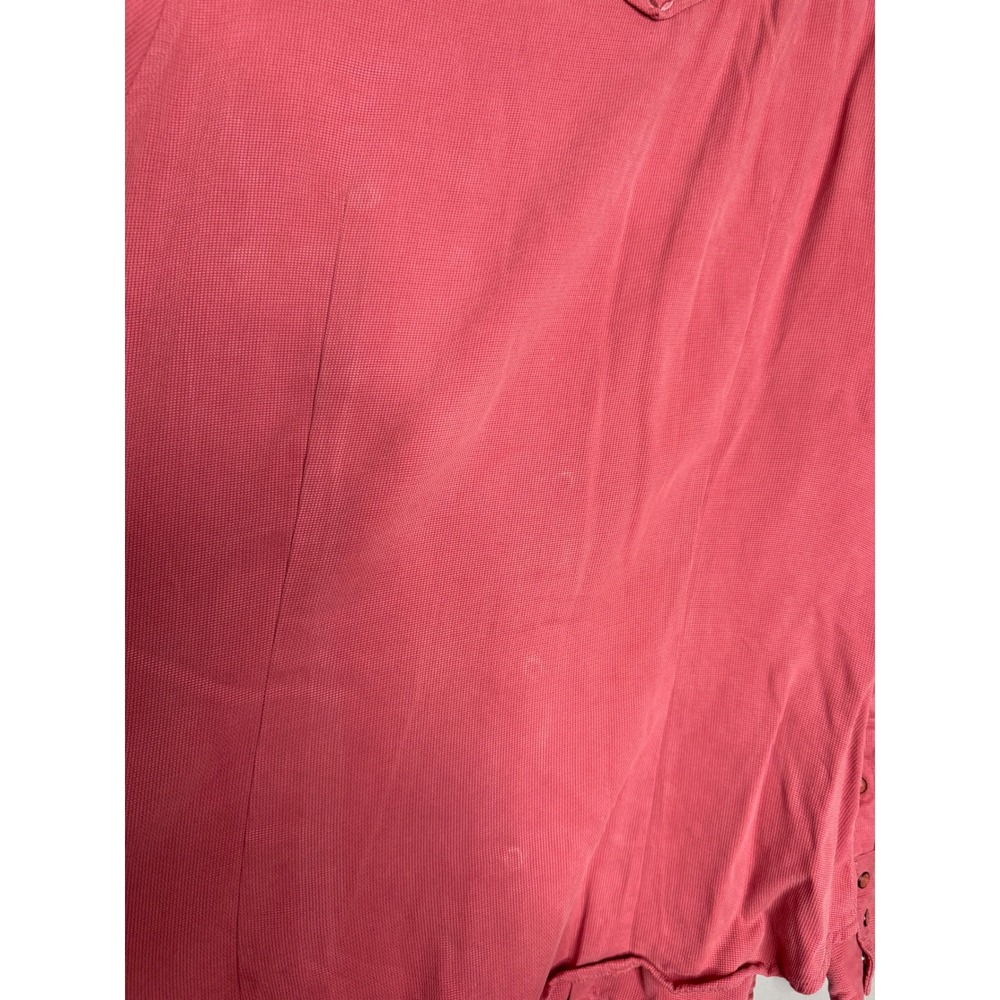 Stetson light red pearl button snap button down w… - image 9